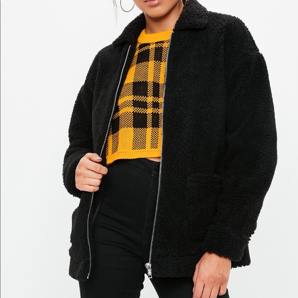 Oversized teddy jacket